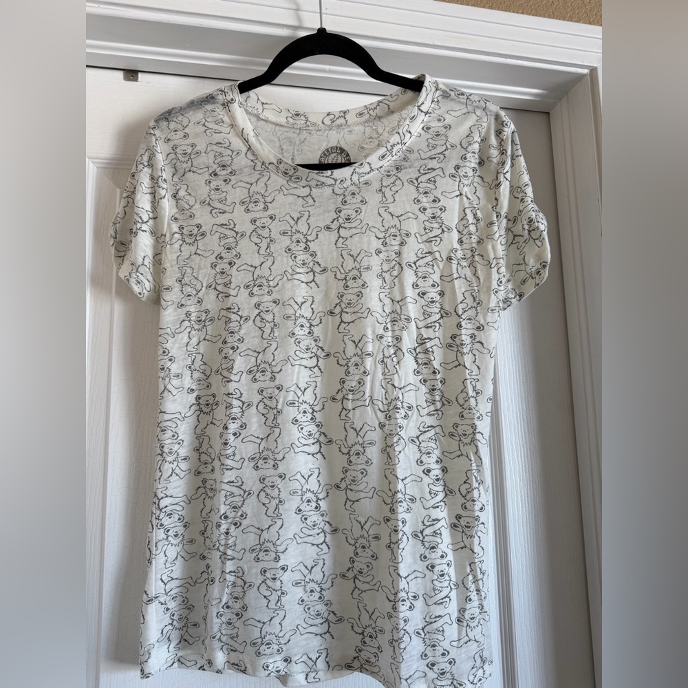 Grateful Dead White Graphic Print Women's Top
